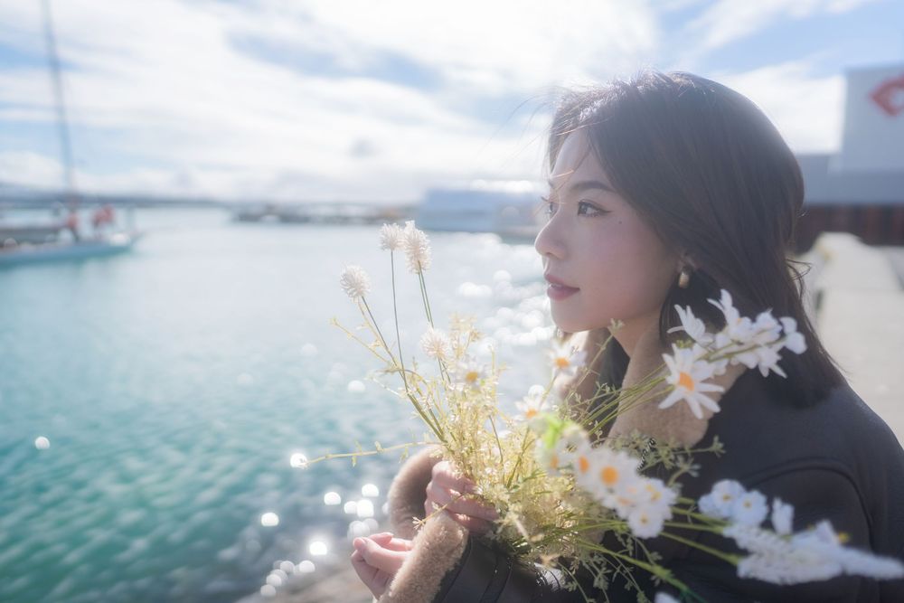 Stylish outdoor personal birthday portrait captured at Silo Park, Auckland by a professional portrait photographer.