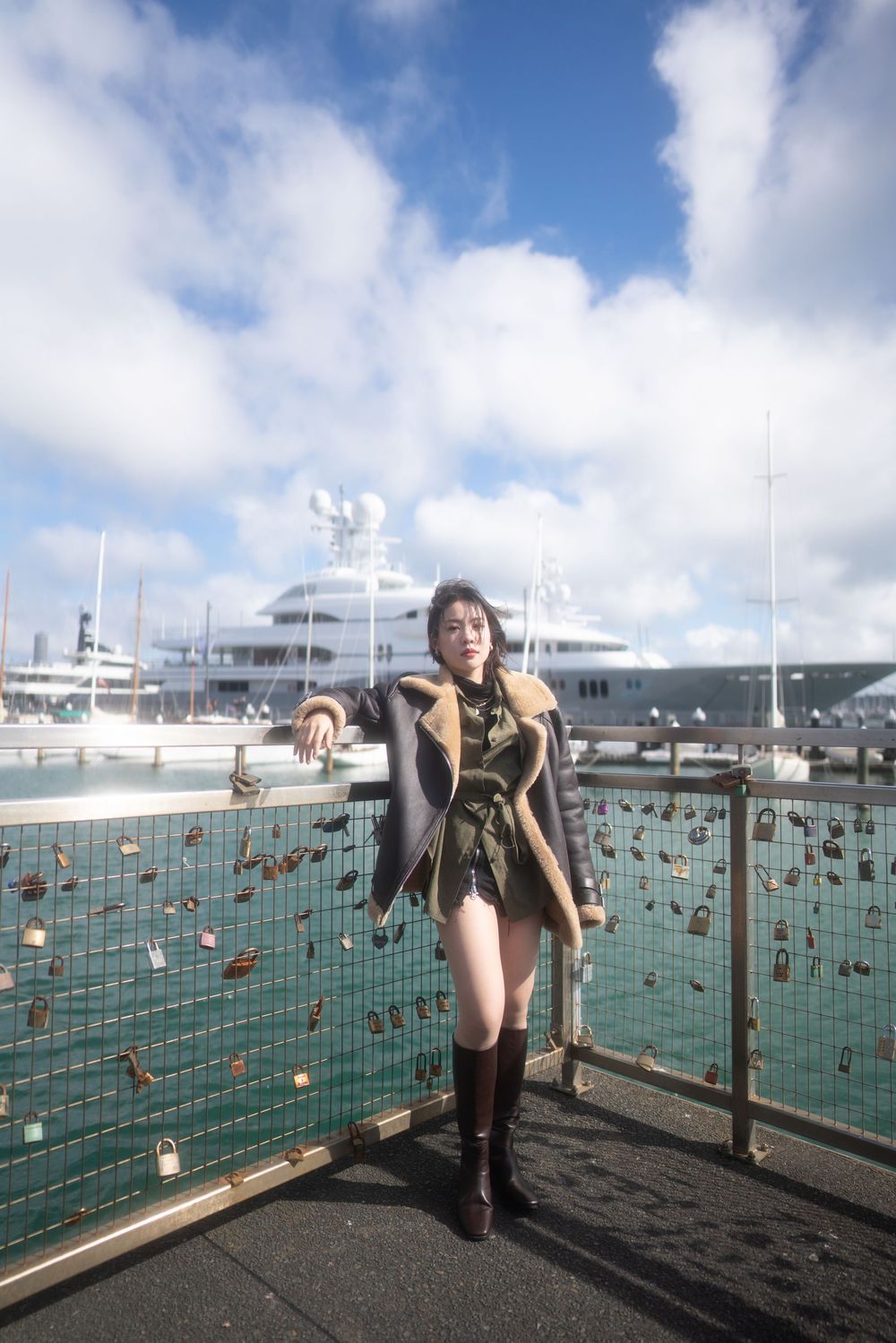 Stylish outdoor personal birthday portrait captured at Silo Park, Auckland by a professional portrait photographer.