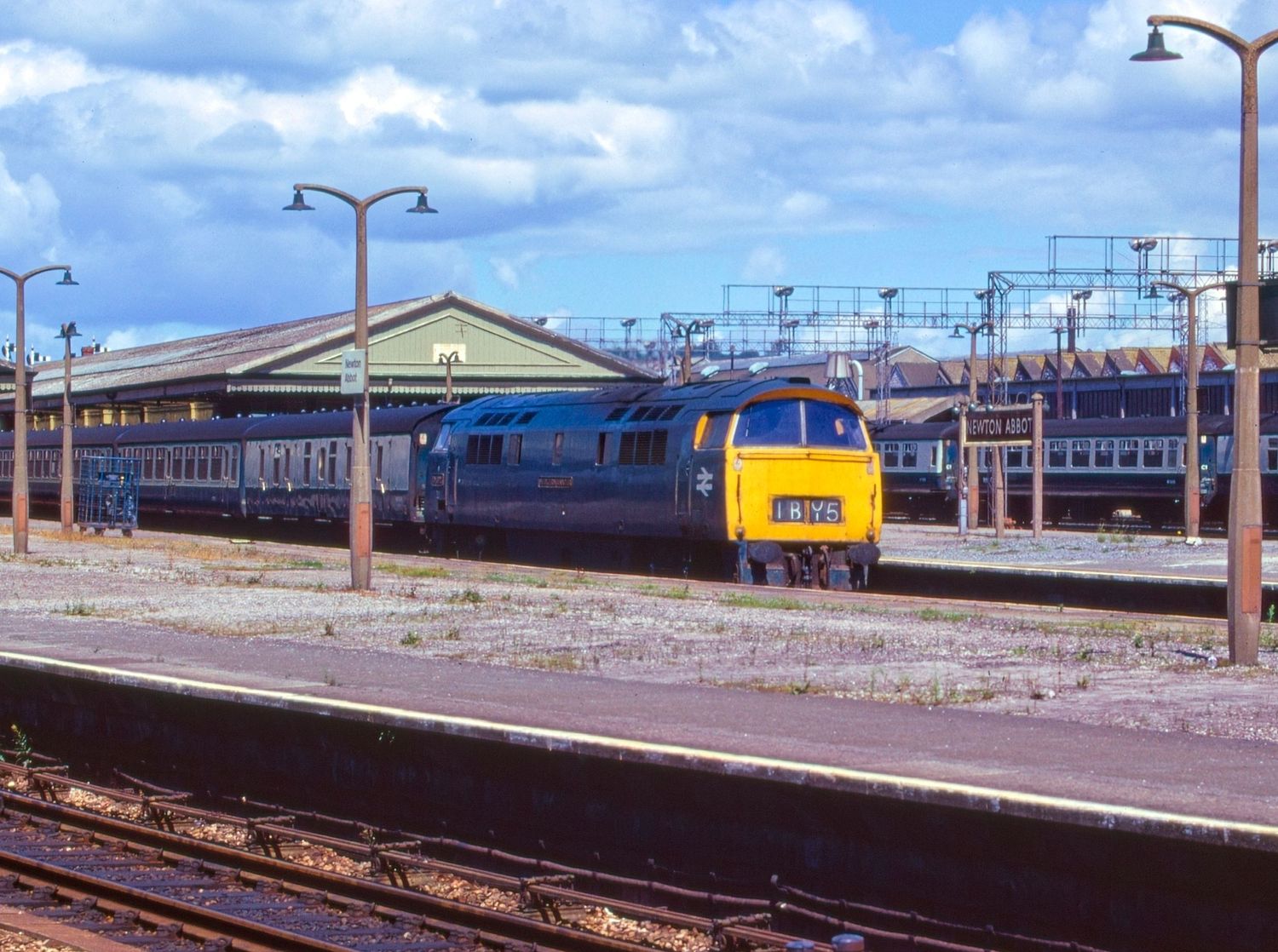 BR Class 52 Diesel Hydraulic Locomotive D1027 'Western Lancer' at Newton Abbot Railway Station at 13.53 on the 14th July 1974