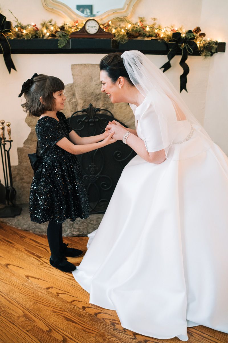 Bride with her flower girl.