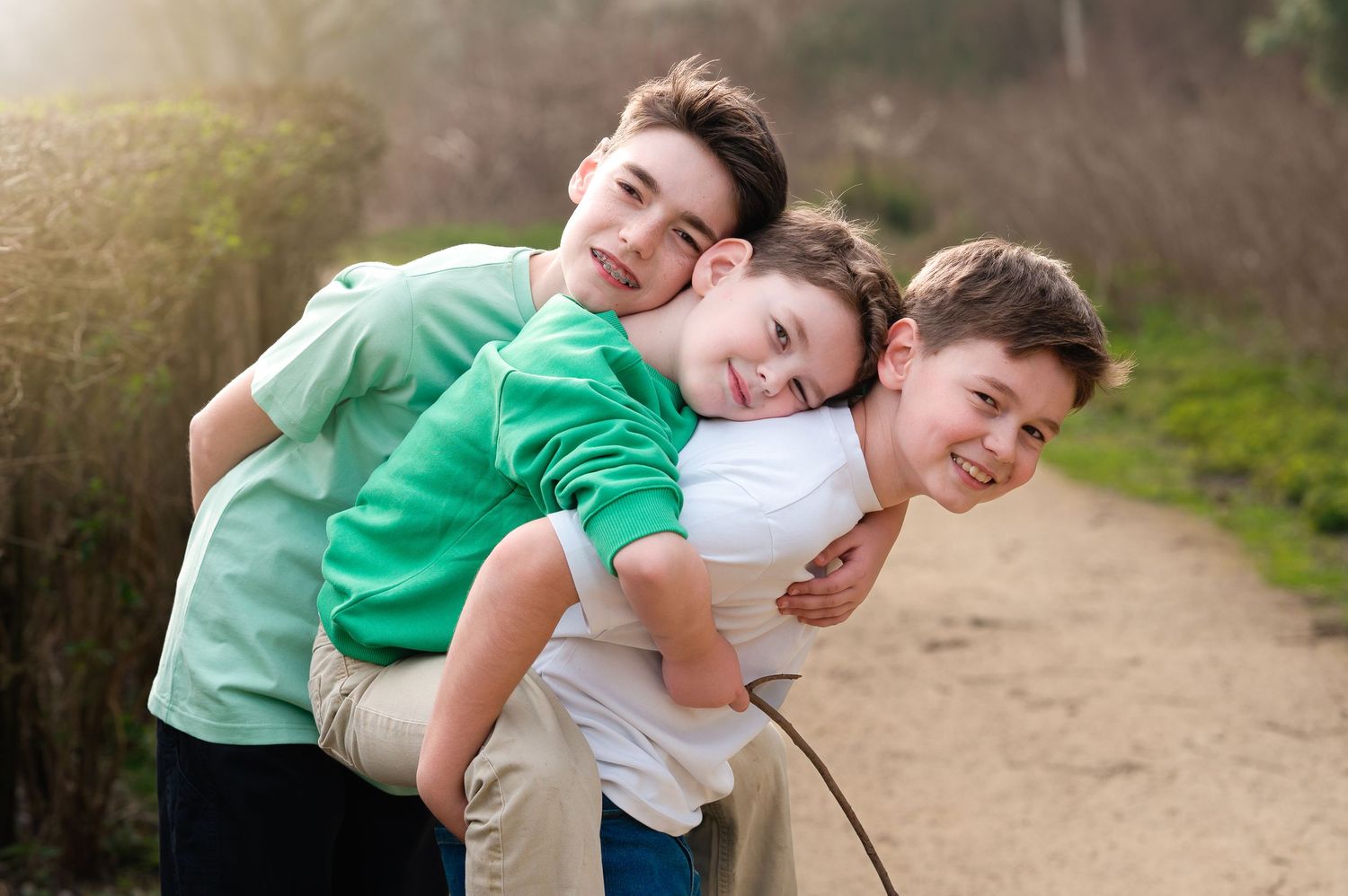 Familie, kinderen, portret, fotoshoot op locatie in Halle (Vlaams-Brabant), fotograaf Halle