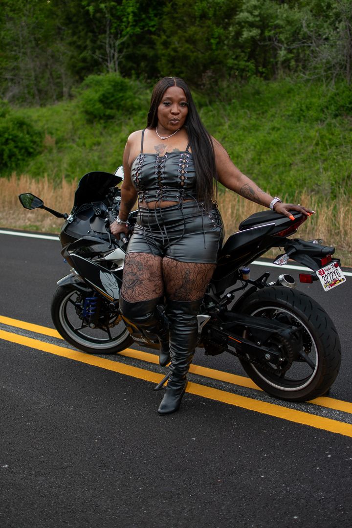 Motorcycle Boudoir Session. Outdoor boudoir. Biker photo shoots, women bikers In MD