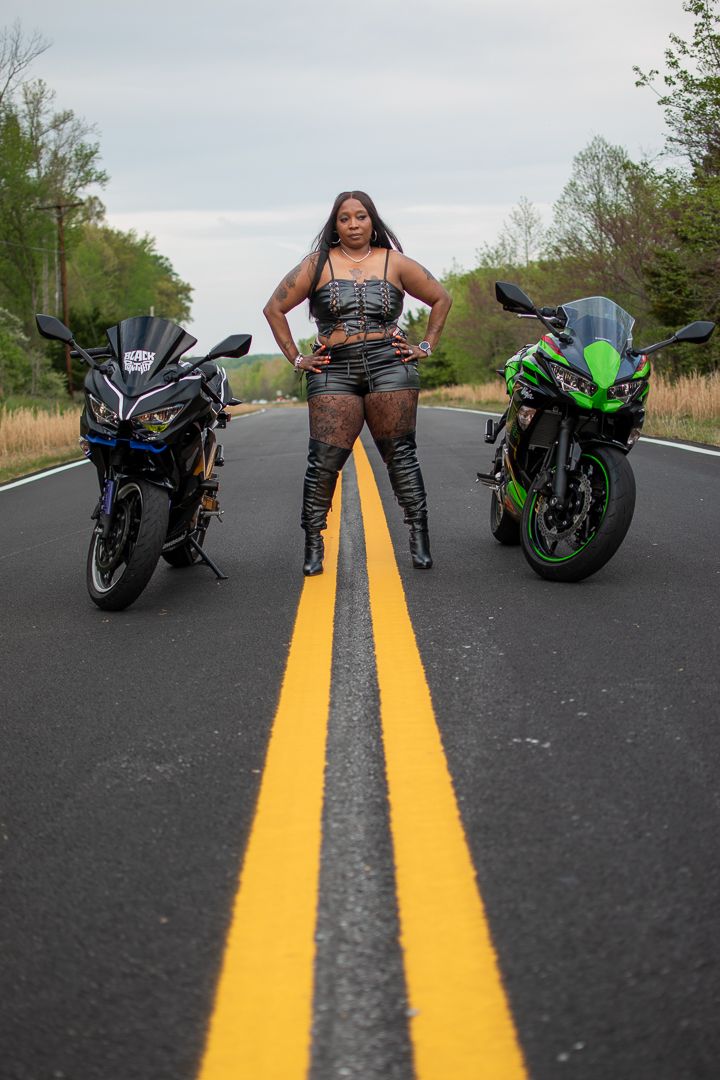 Motorcycle Boudoir Session. Outdoor boudoir. Biker photo shoots, women bikers In MD