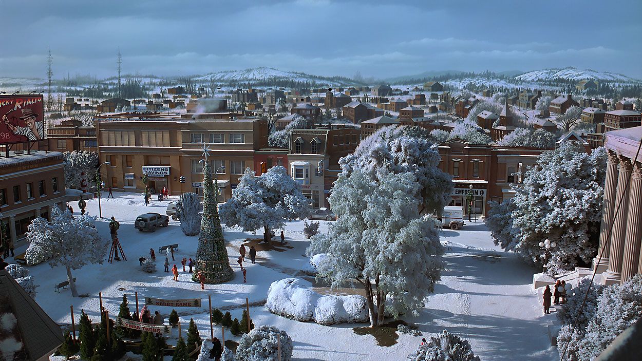 Gremlins Kingston Falls Matte Painting Backdrop