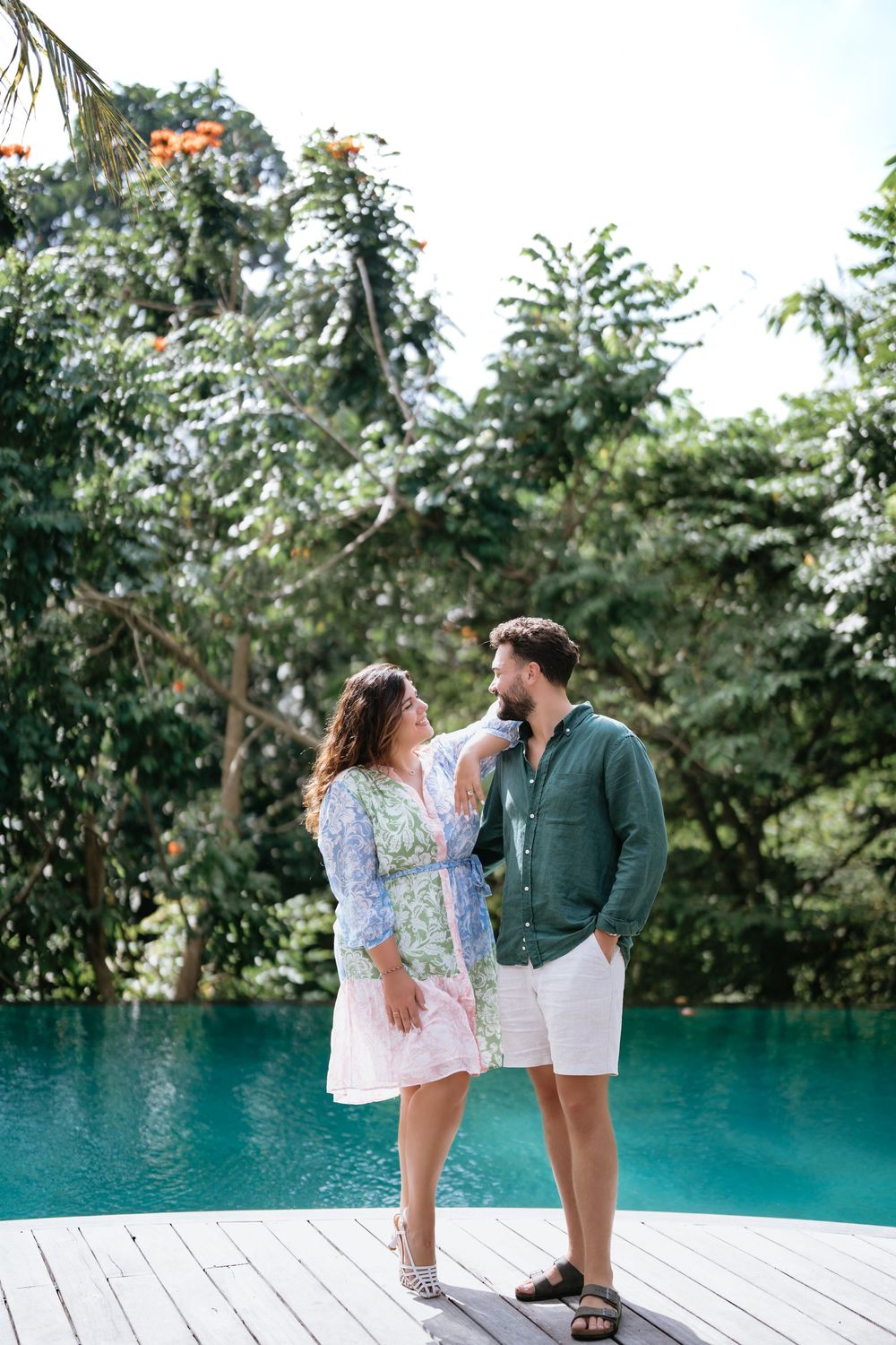 Lifestyle couple photoshoot at Adiwana Suweta with warm and relaxed vibes.