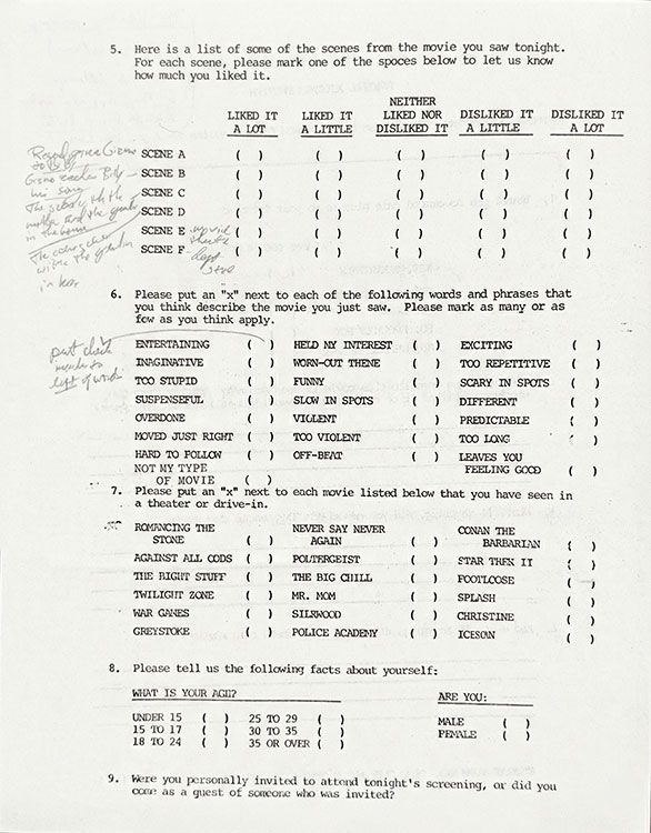 Gremlins advanced screening survey