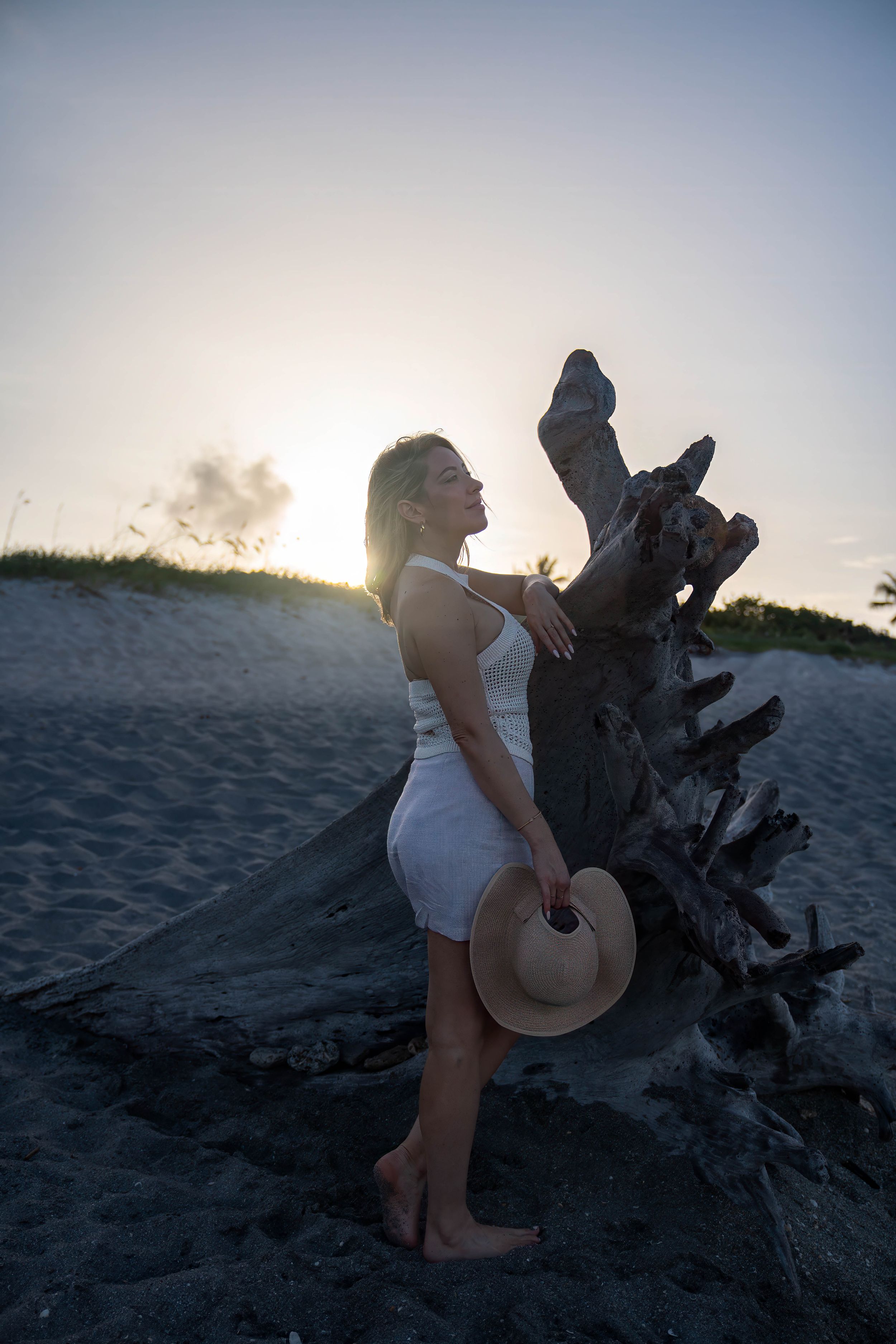 Client for individual portrait session in Coral Cove beach, Tequesta, Florida