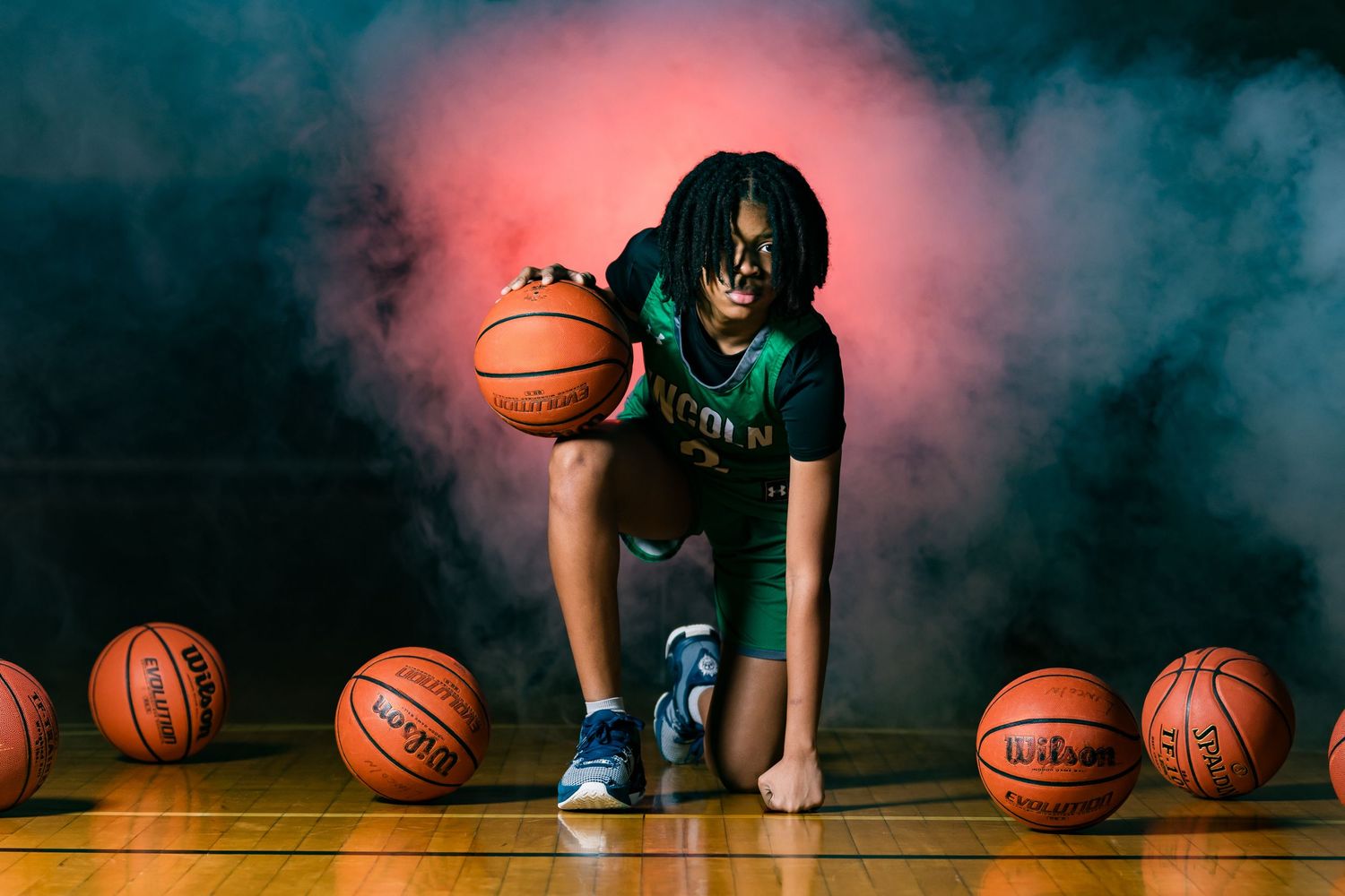 Rhode Islands #1 Athlete Photography Studio, capturing High School students favorites sports in motion with dramatic lighting 
Basketball