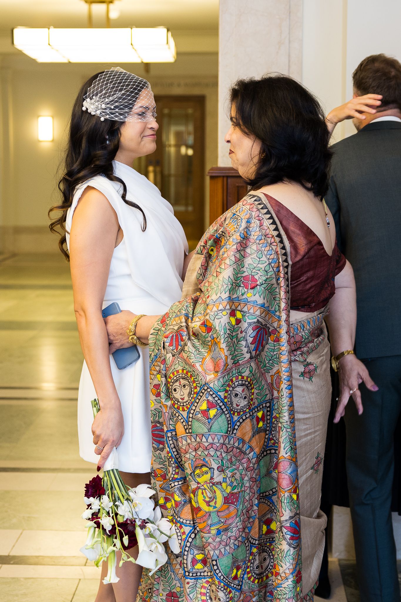 bride and mother hackney town hall