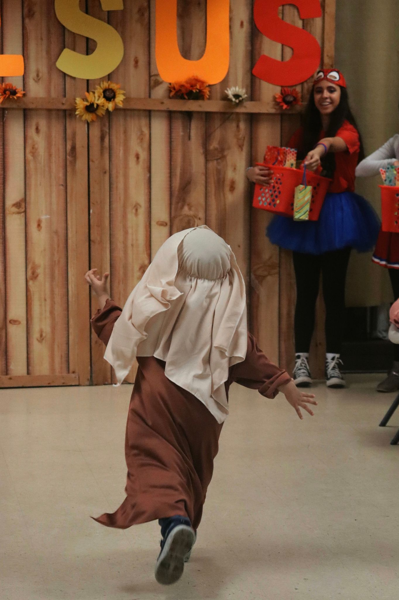 Holyween, toddler runs as Saint Joseph