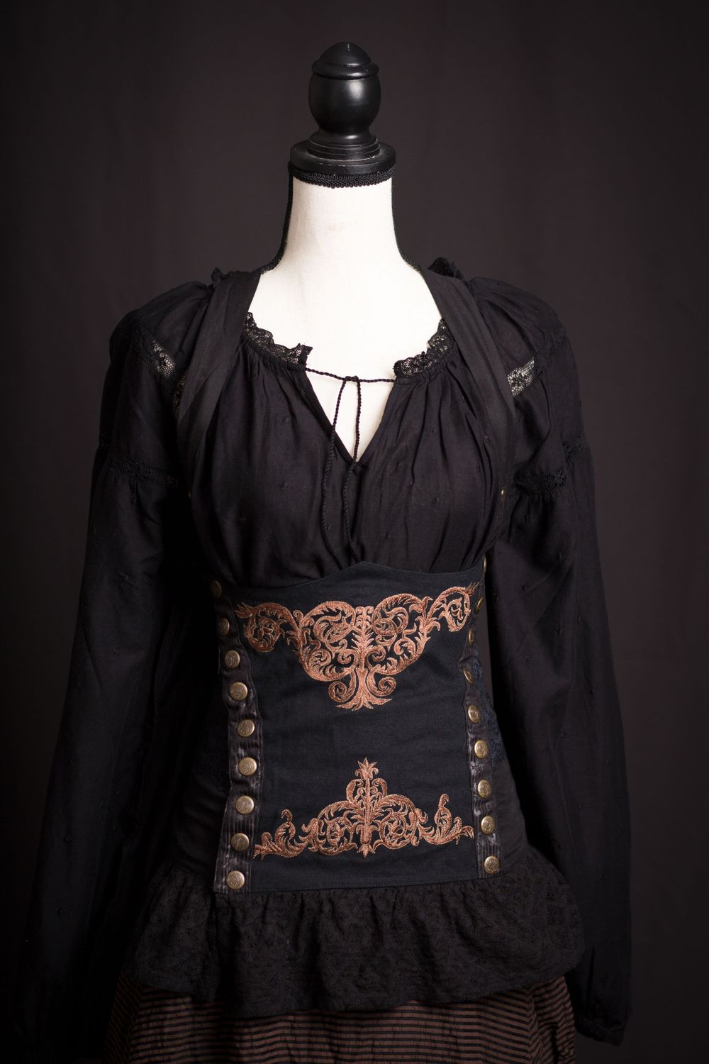 black and gold corset size m