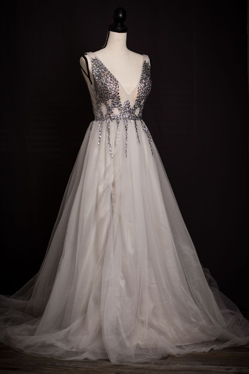 silver/gray ball gown size s