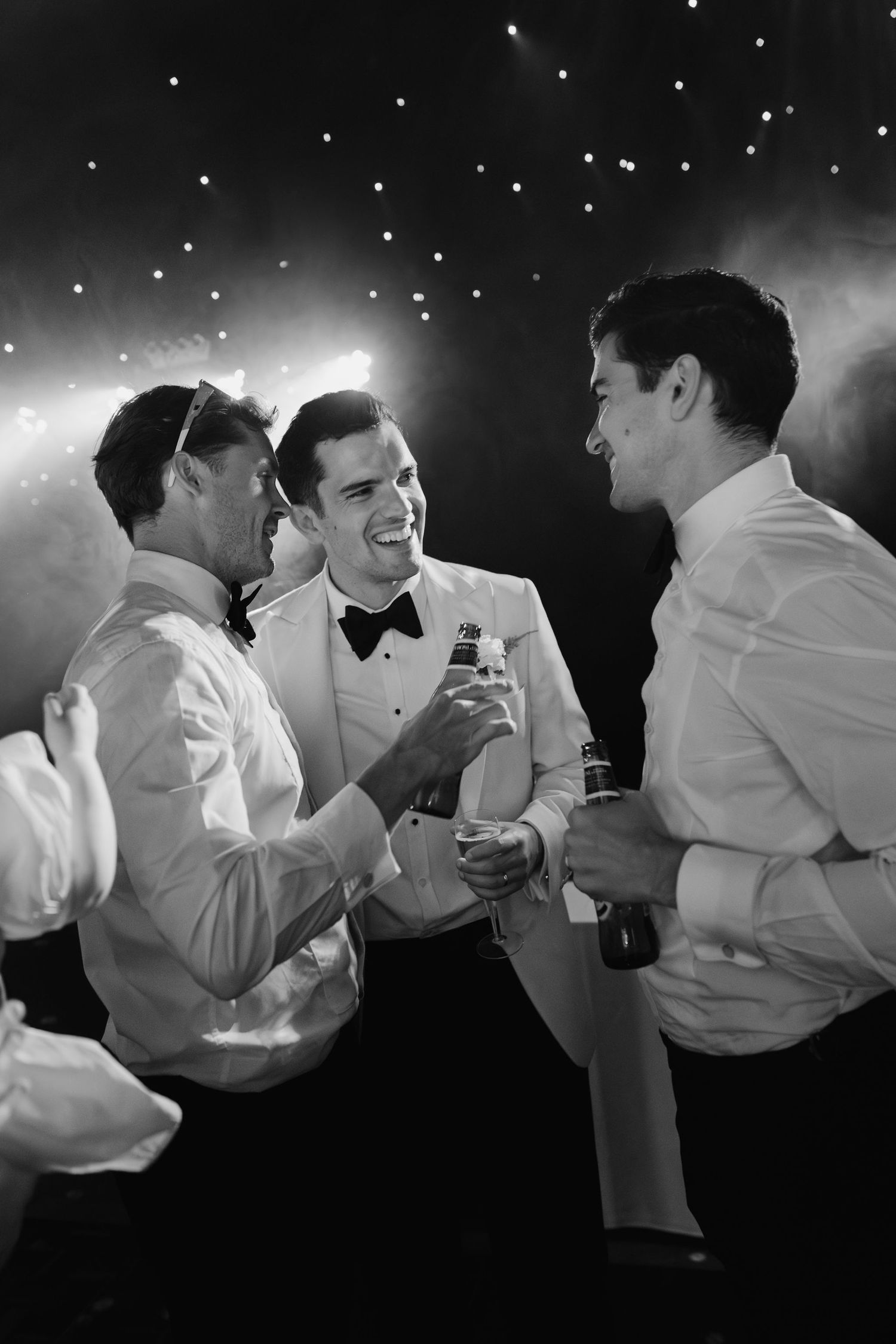 wedding guests dancing on dance floor at hamswell house wedding in bath