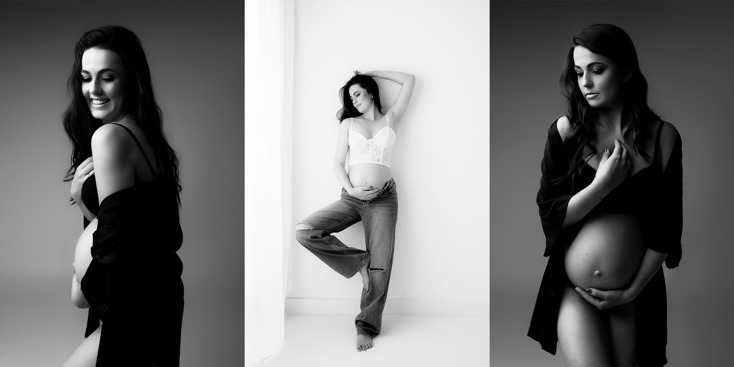 Noworodki, fotografia noworodkowa podkarpacie krosno, jasło, Sesja ciążowa Jasło – przyszła mama w eleganckiej sukni z garderoby studyjnej.