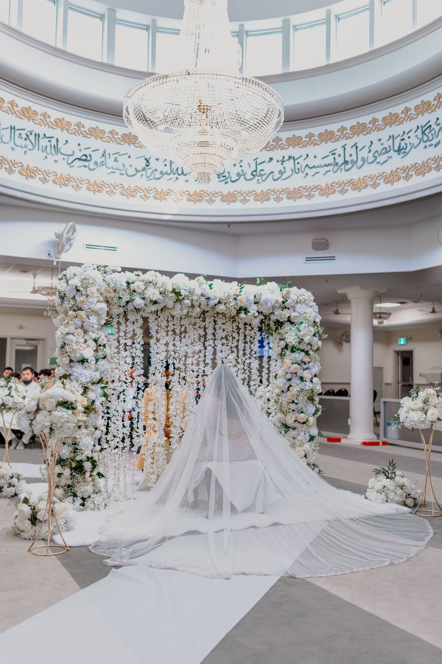 Elegant Muslim wedding white aesthetic Nikkah