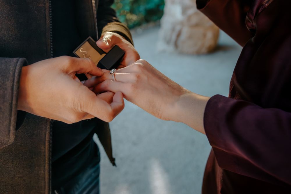 Loving couple enjoying Park Güell Barcelona Surprise proposal Barcelona BarcelonaLoversPH