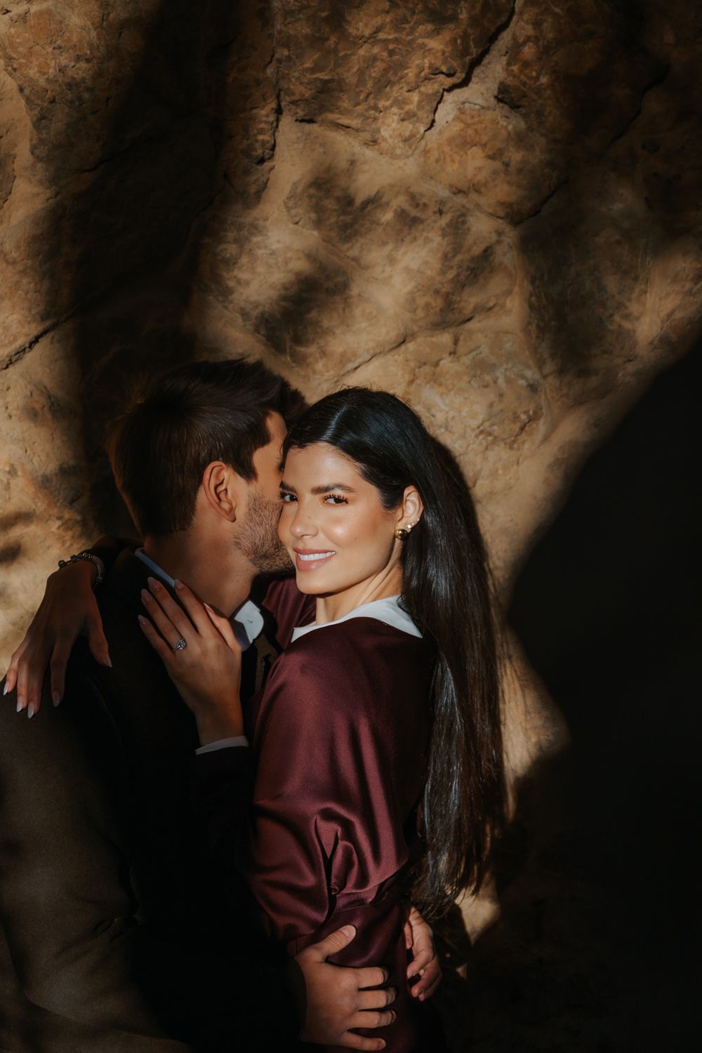 Emotional engagement portrait Barcelona skyline Surprise proposal Barcelona BarcelonaLoversPH