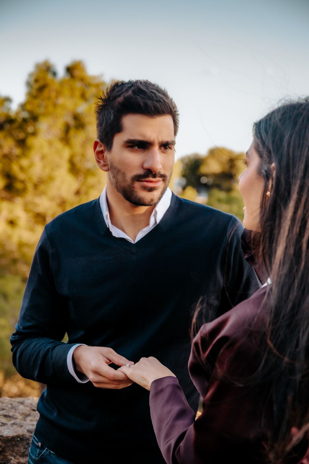 Playful couple celebrating engagement Barcelona Surprise proposal Barcelona BarcelonaLoversPH