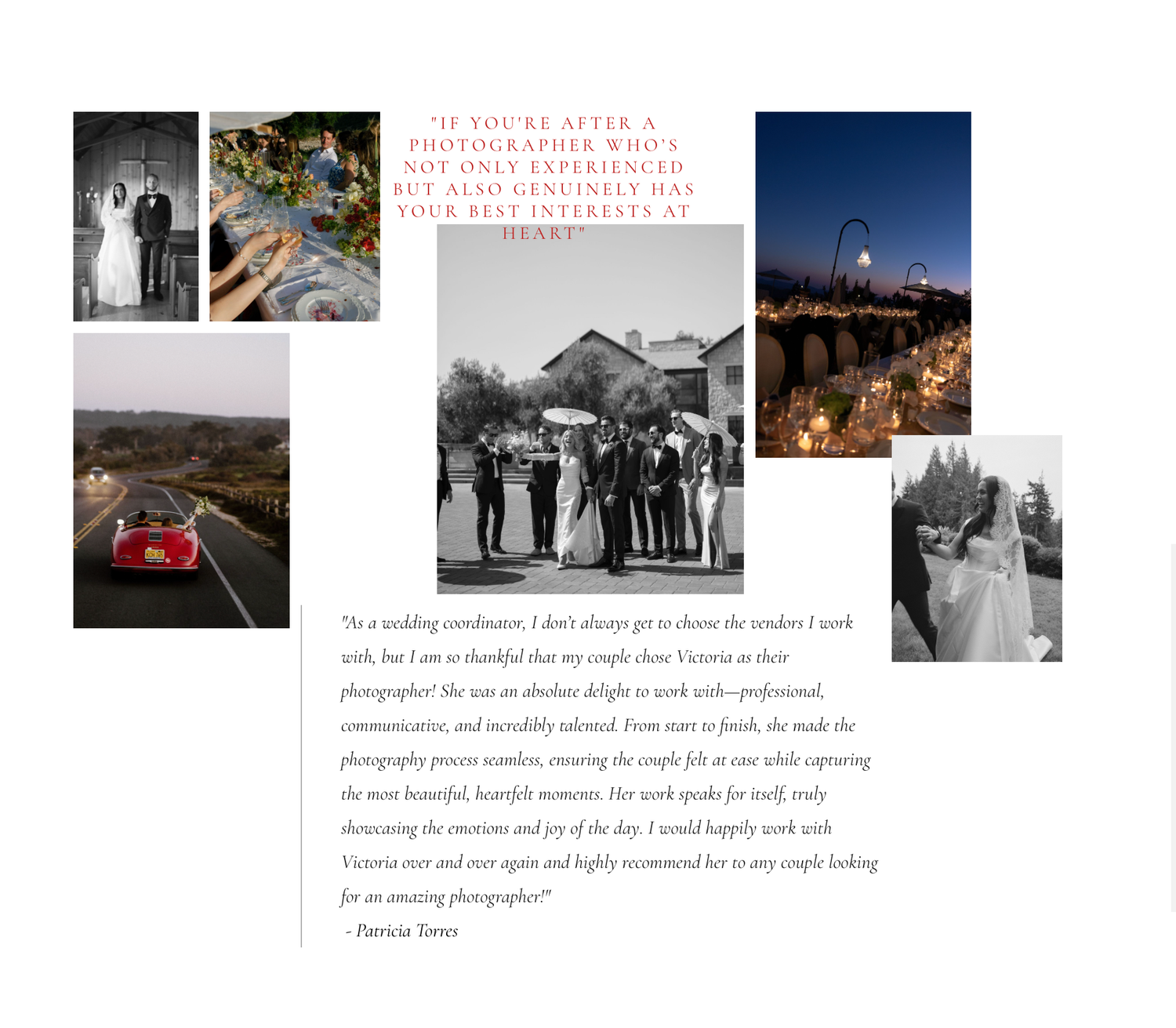A collection of black and white and color photographs arranged in a grid layout showcasing various artistic compositions.