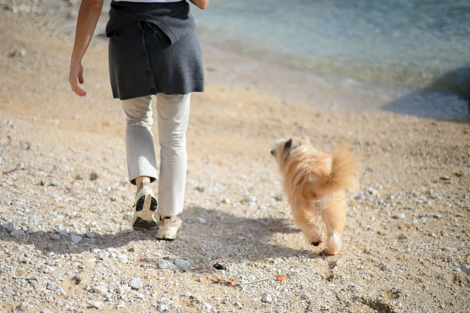 person with their dog during a natural portrait session
