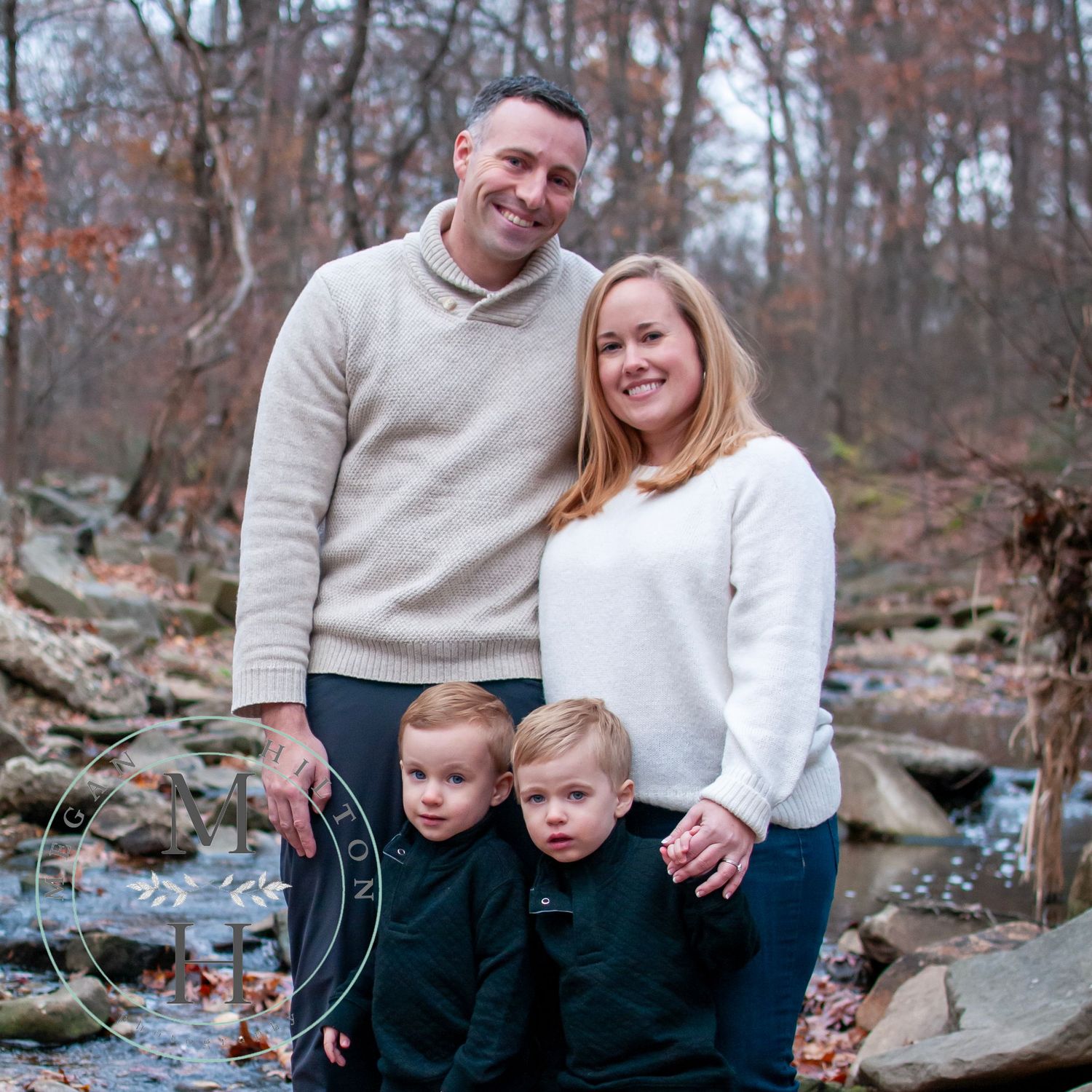 Family of 4 with twin boys photo