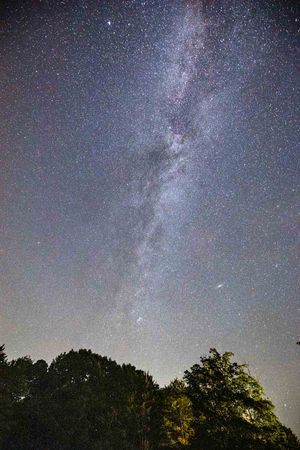 A night sky photograph of the Milky Way, shot on in the upper peninsula of Michigan.