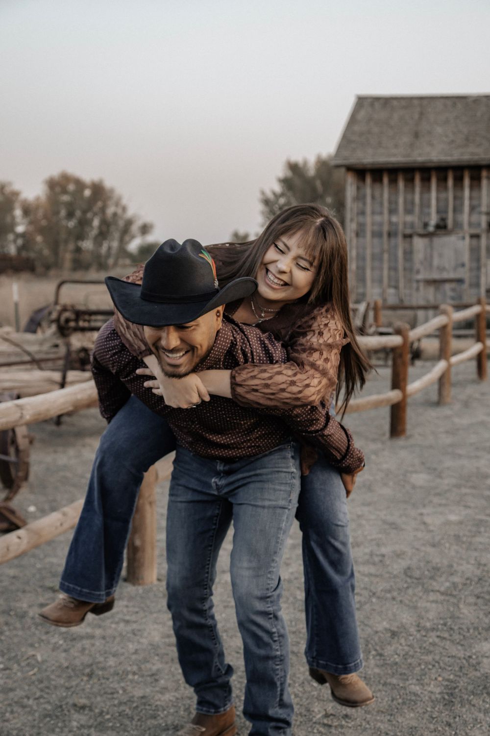 Women getting a piggyback ride from partner