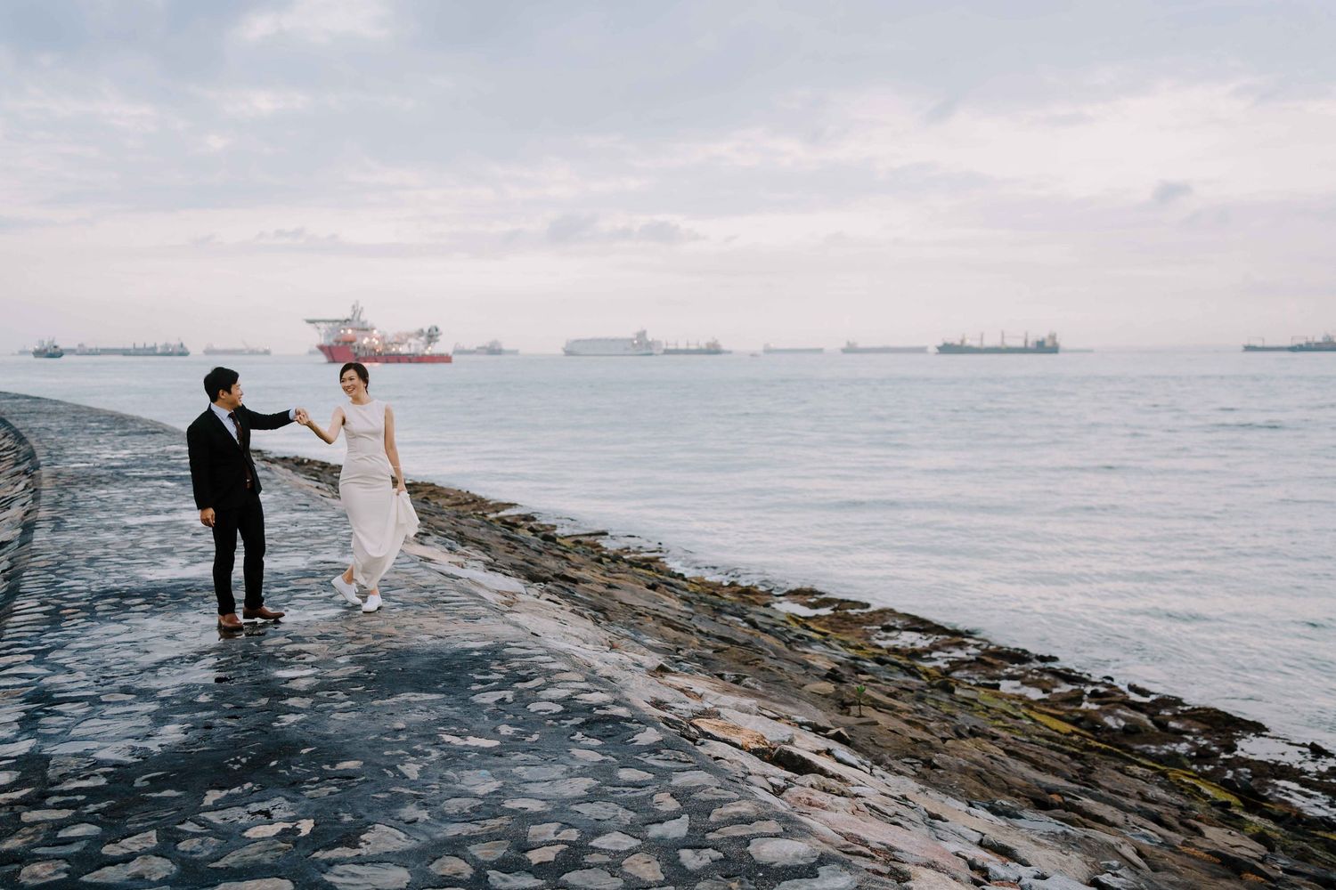 engagement shoot at marina east park singapore