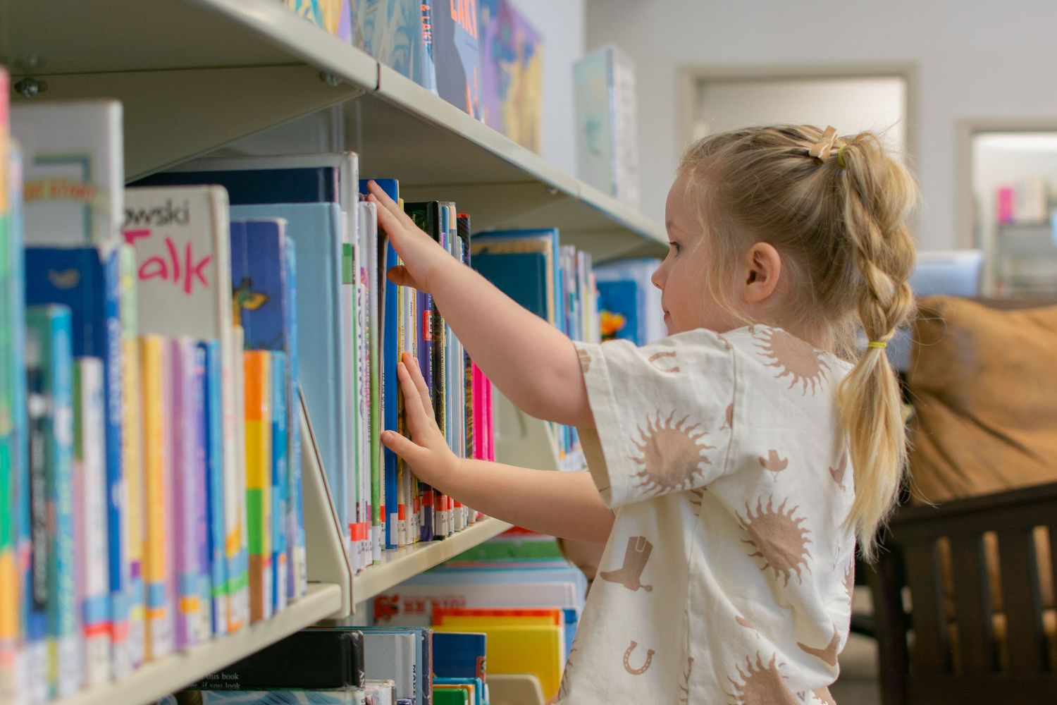 Little Girl Library Browsing