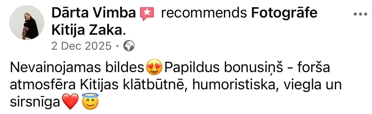 A social media testimonial written in Latvian with positive emoji reactions.