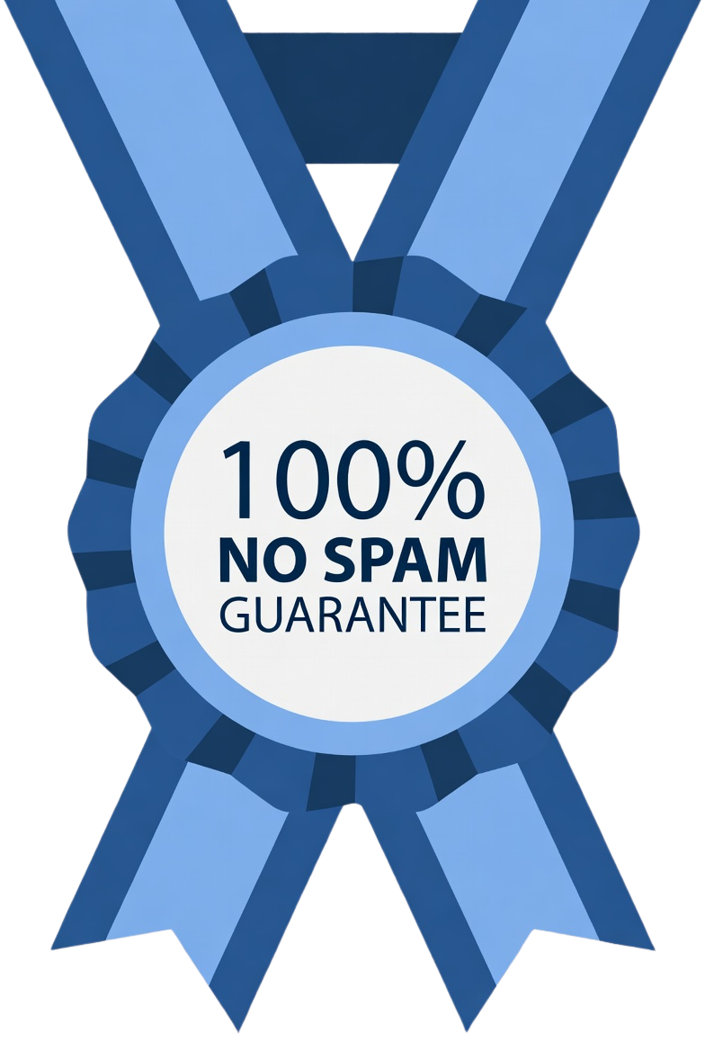 Red circular badge seals with text and star designs arranged in a row.