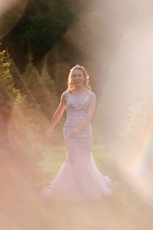 A dreamy sweet 16 portrait with soft golden lighting and ethereal atmosphere in the Hudson Valley,NY.