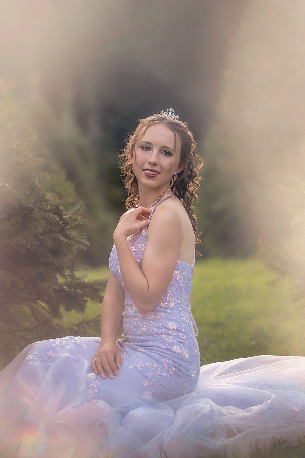 A romantic sweet 16 portrait with soft focus and dreamy lighting effects in the Hudson Valley,NY.