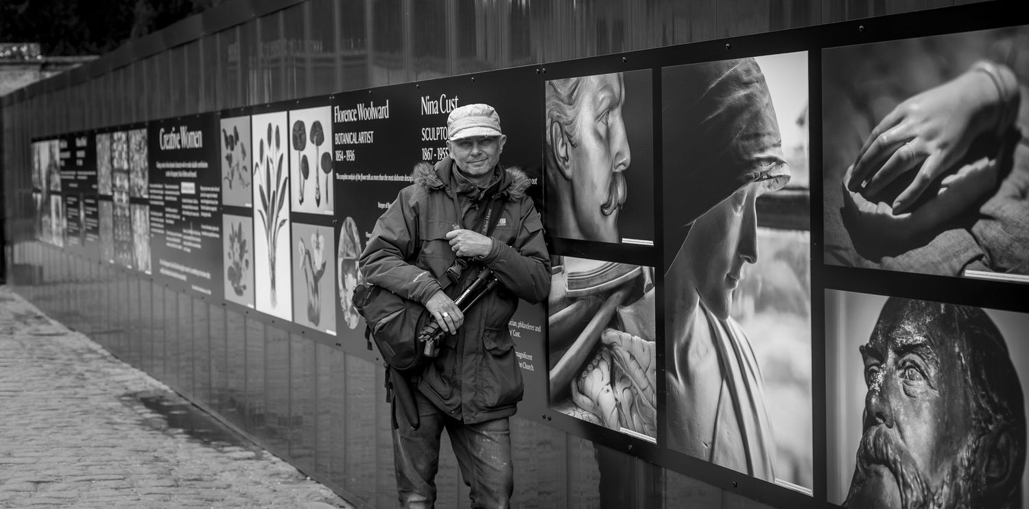 Photographer Jon Scrimshaw with some of his National Trust Photography, Belton House, Grantham