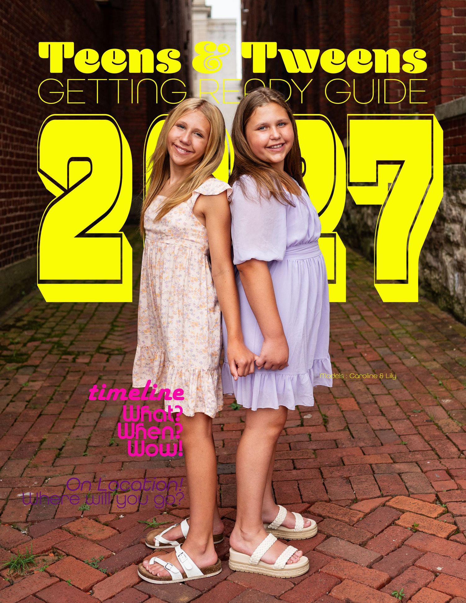 Teen portrait guide marketing images with text overlays against metal wall.