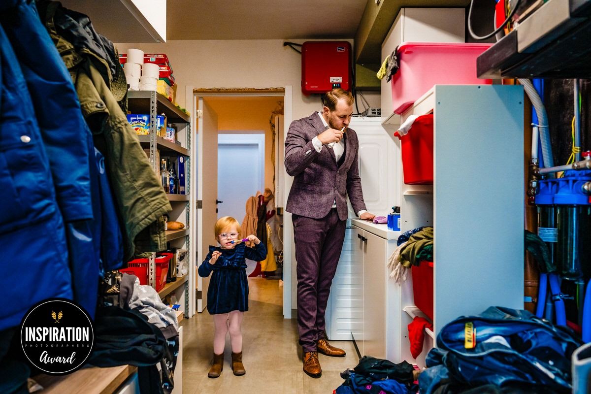 Interior view of organized storage room with colorful bins and shelving units.