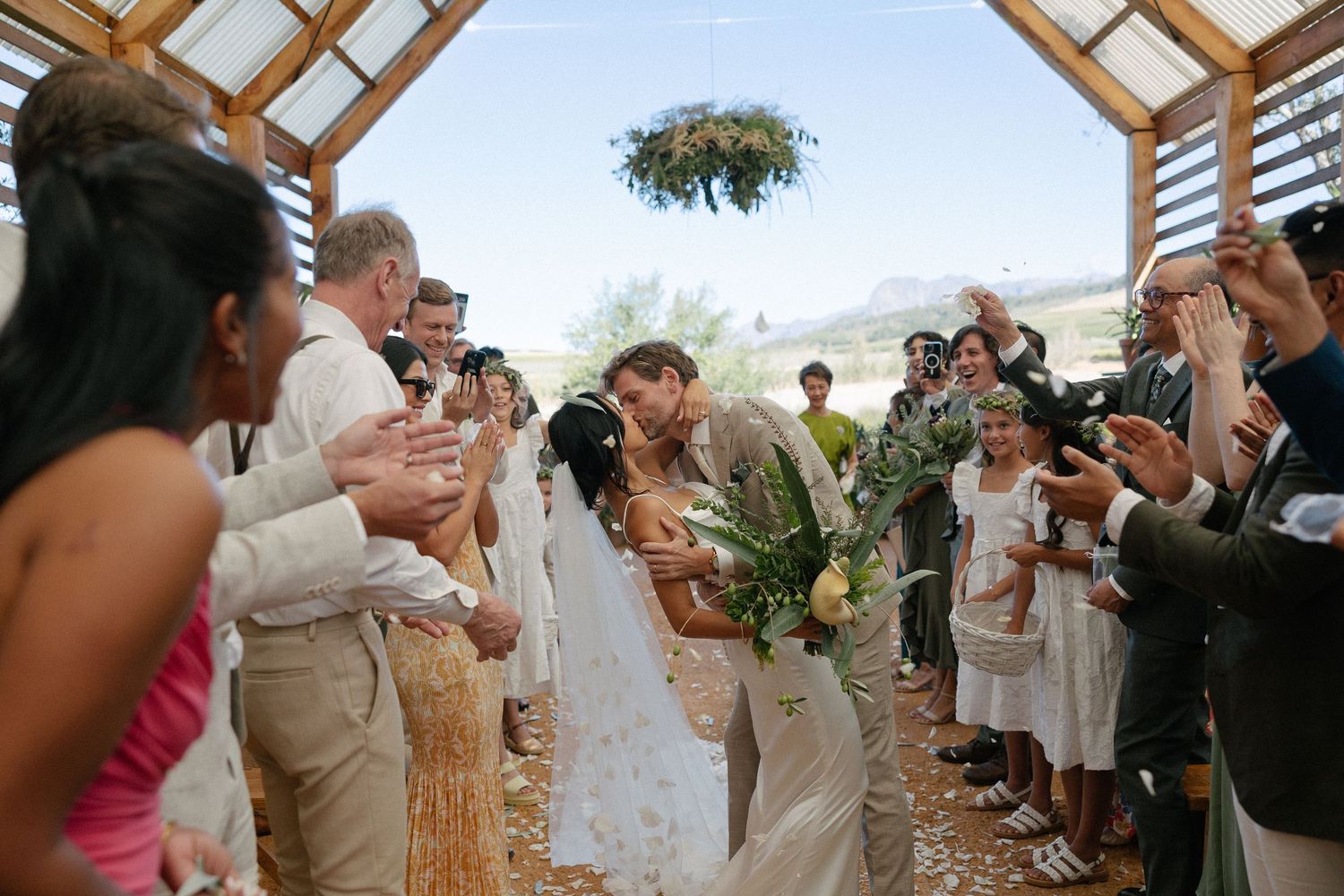 Allert and Lauren at Babylonstoren, documentary wedding photos capturing authentic celebrations.