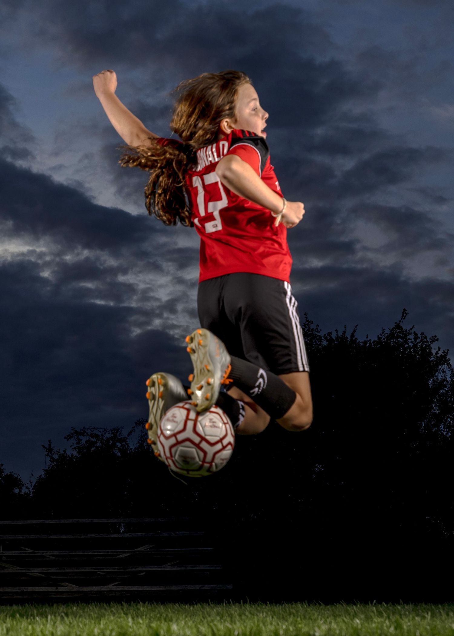 Grimsby Girls Soccer player posing for an outdoor portrait in Grimsby Niagara