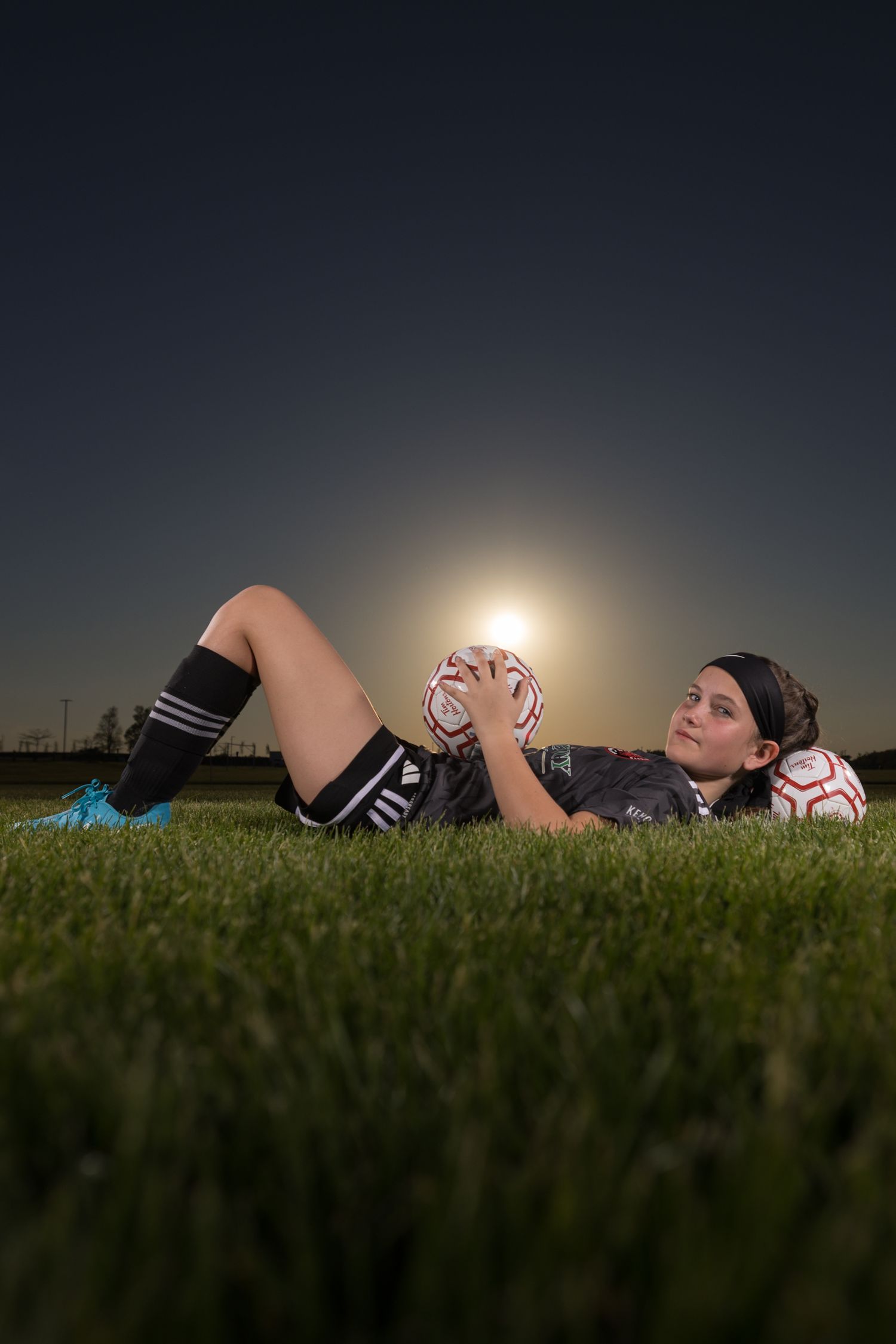 Grimsby Girls Soccer player posing for an outdoor portrait in Grimsby Niagara