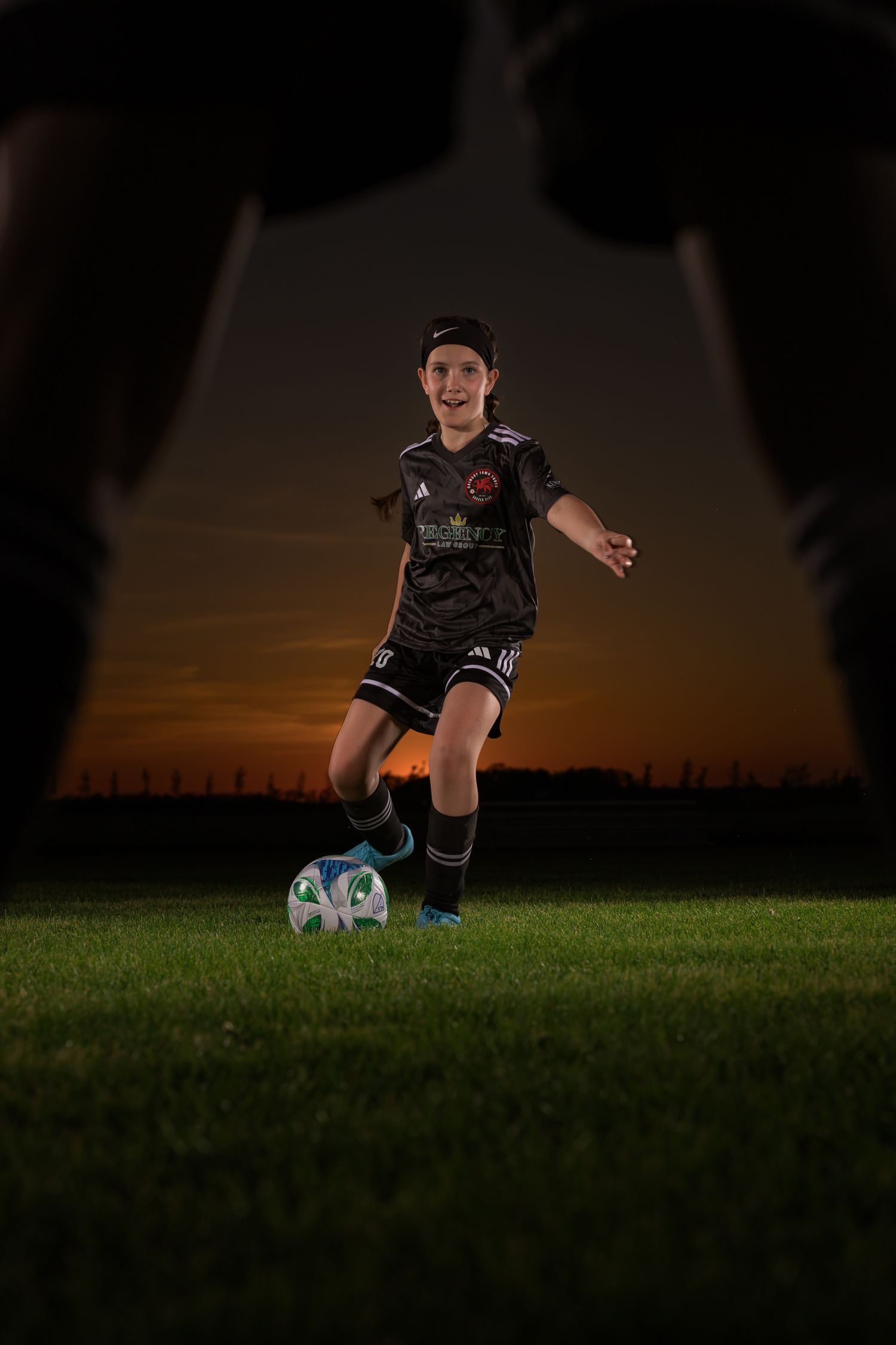 Grimsby Girls Soccer player posing for an outdoor portrait in Grimsby Niagara