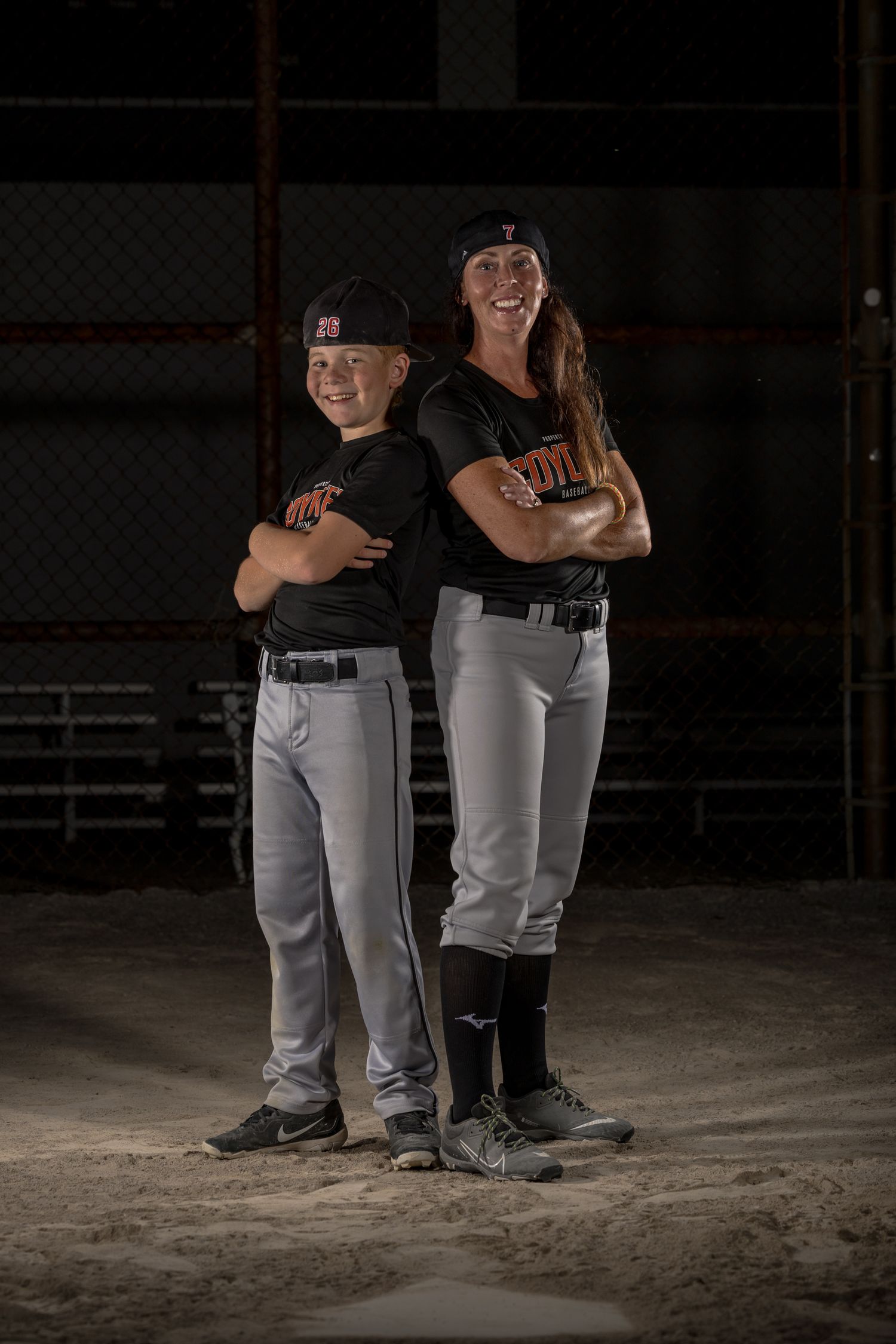 Grimsby Coyote Boys Baseball player posing for an outdoor portrait session in Grimsby Niagara