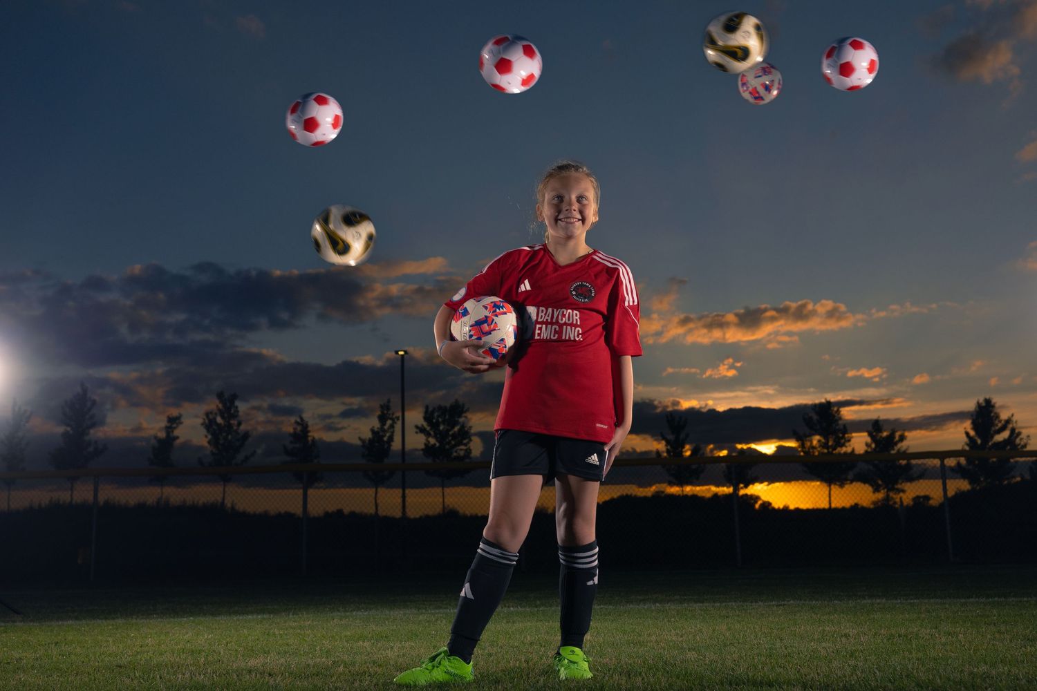 Grimsby Girls Soccer player posing for an outdoor portrait in Grimsby Niagara