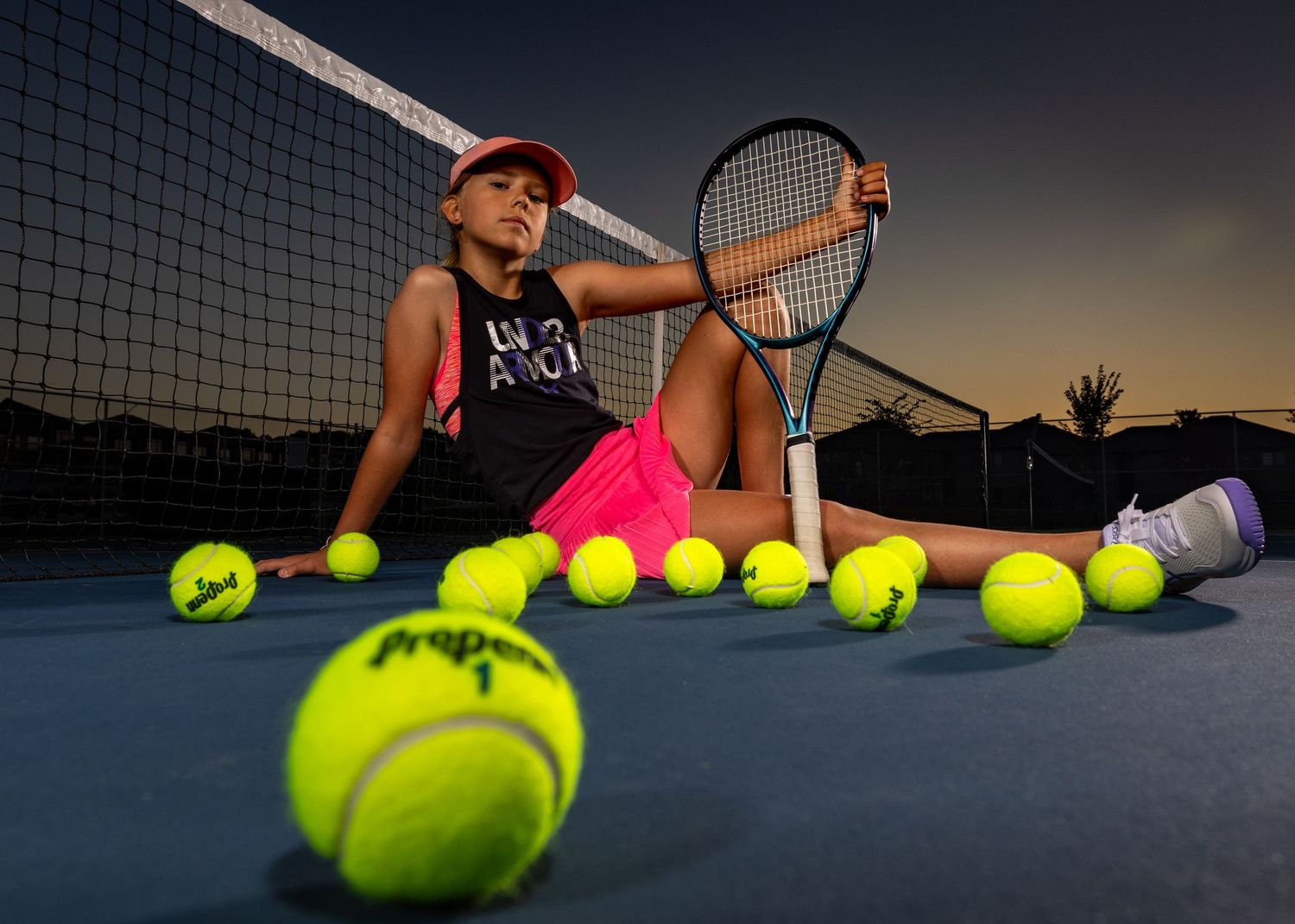 Girls tennis player posing for action outdoor photo shots in Grimsby Niagara