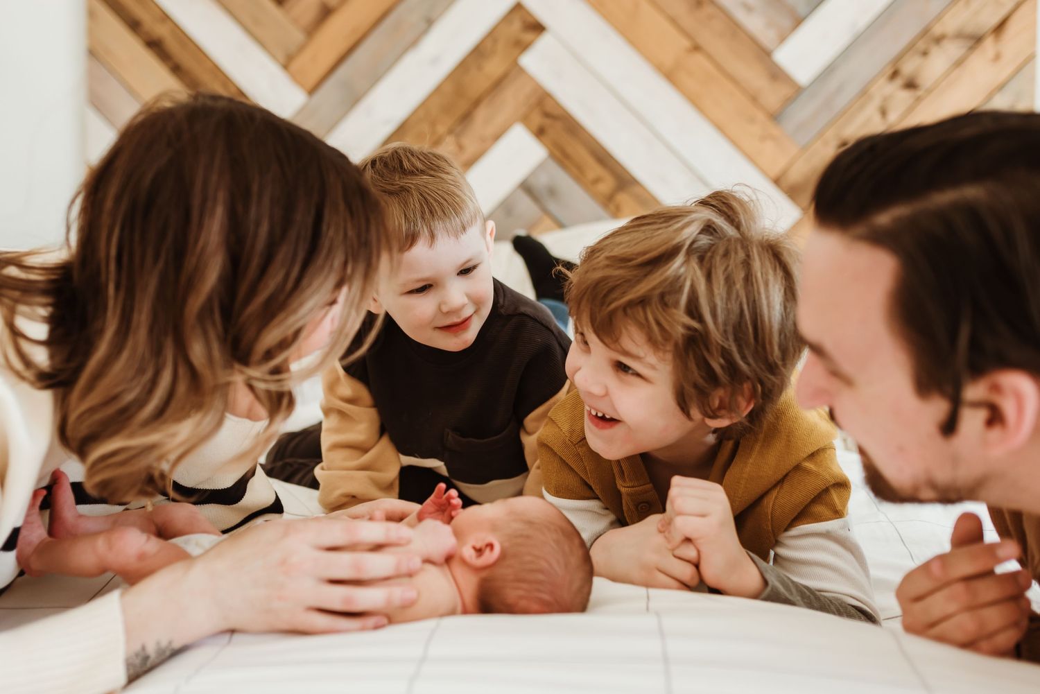 family session on bed