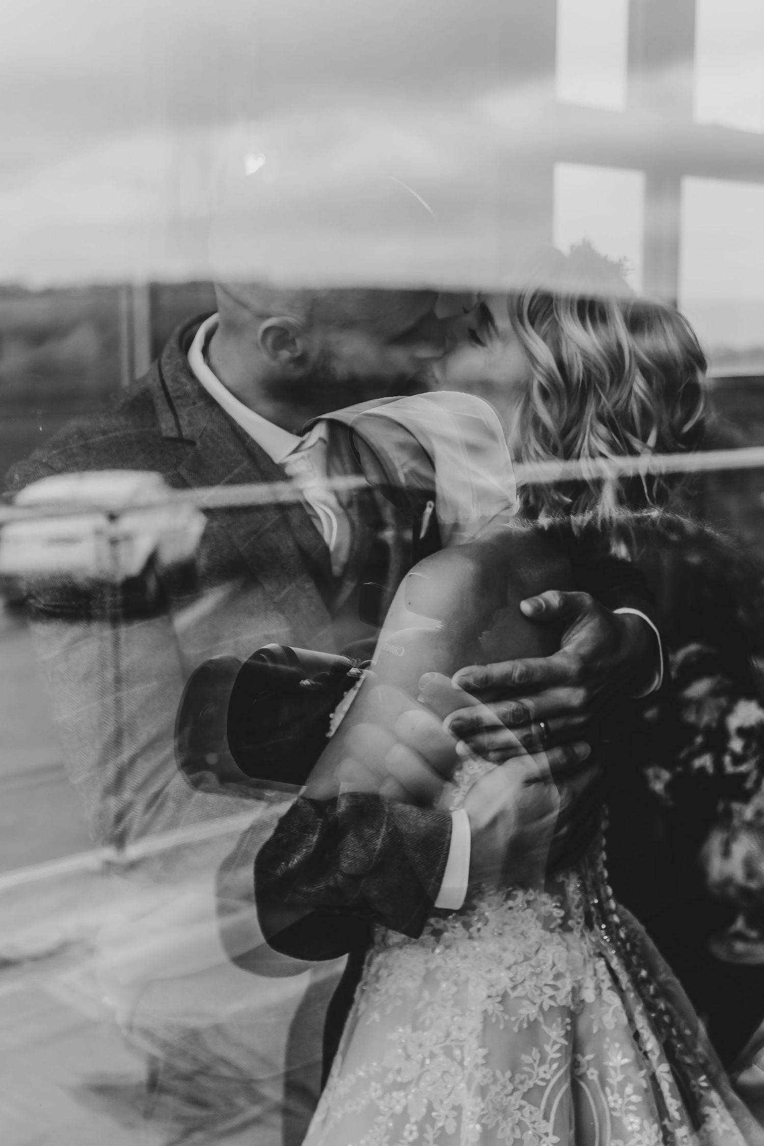 Artistic black and white double exposure of wedding photography in progress. Photographer. Hull. East Yorkshire. Photography