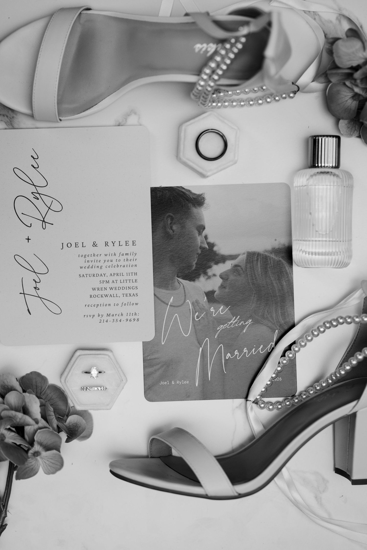 Engagement photos in Flower Mound, TX, couple is snuggling into each other