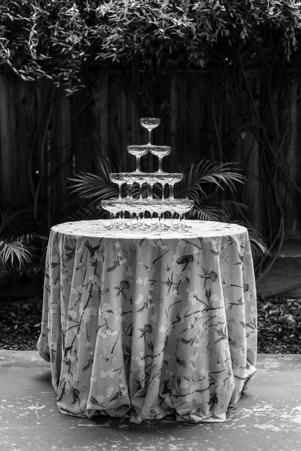 Santa Barbara Wedding PHotographer Meg Sandu Champagne Tower