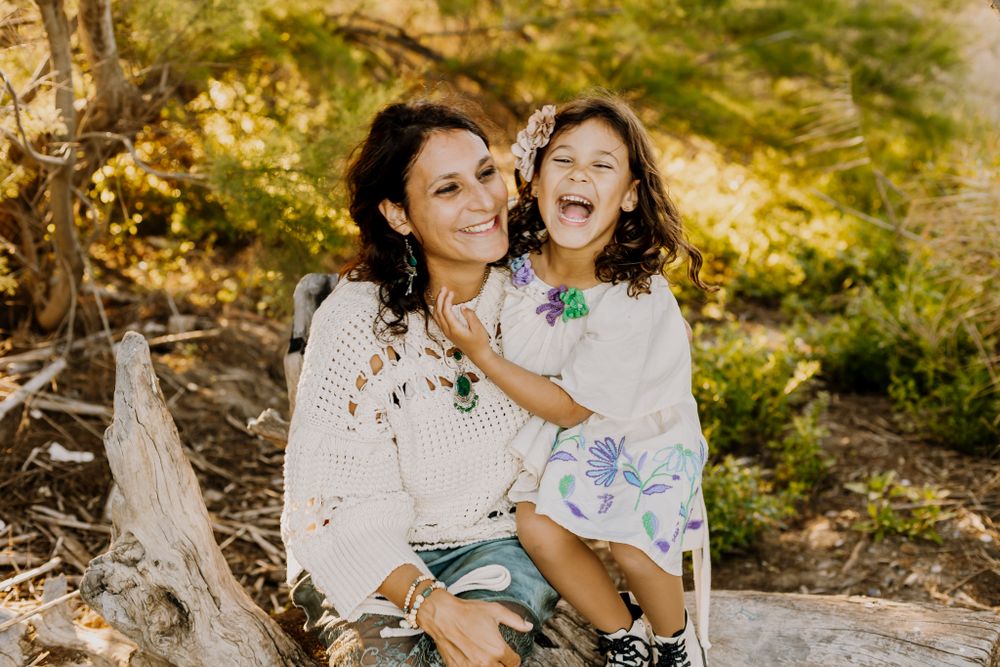Mom and daughter moment when Shasa is laughing out loud.