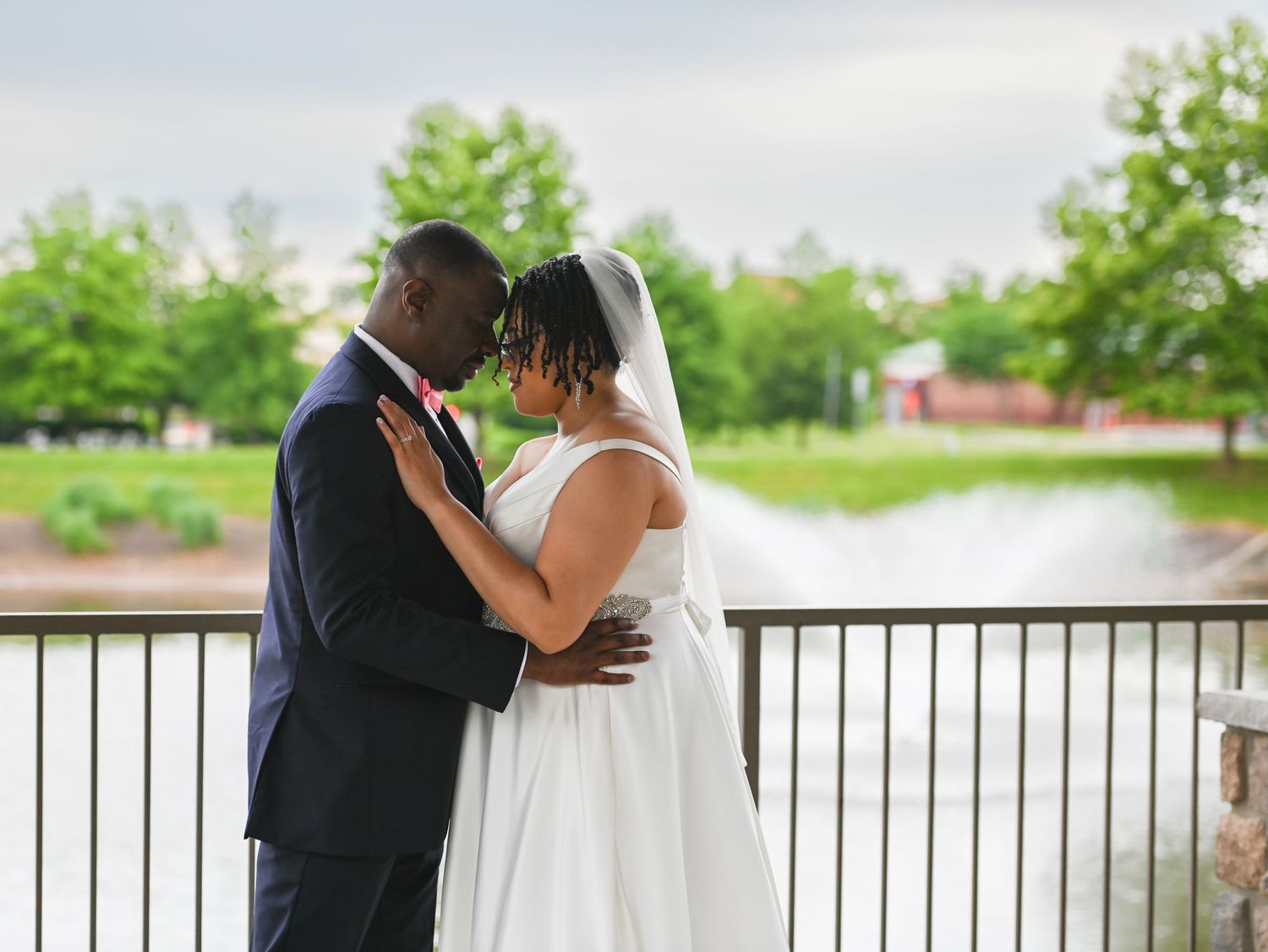Couple holding one another
