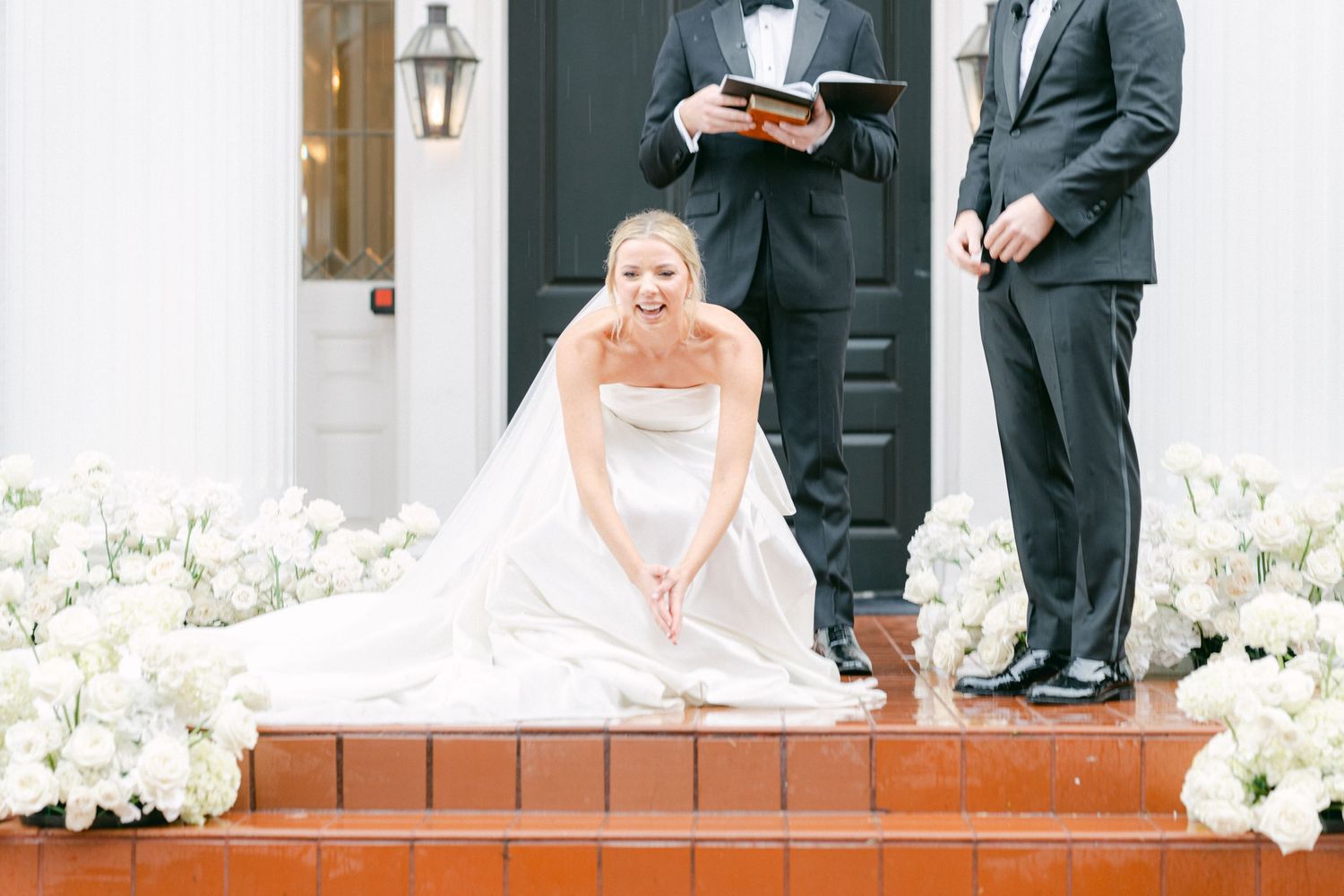 Woodbine Mansion Austin Texas Winter Wedding Fine Art Editorial Photography bride candid special guest dog Dachshund